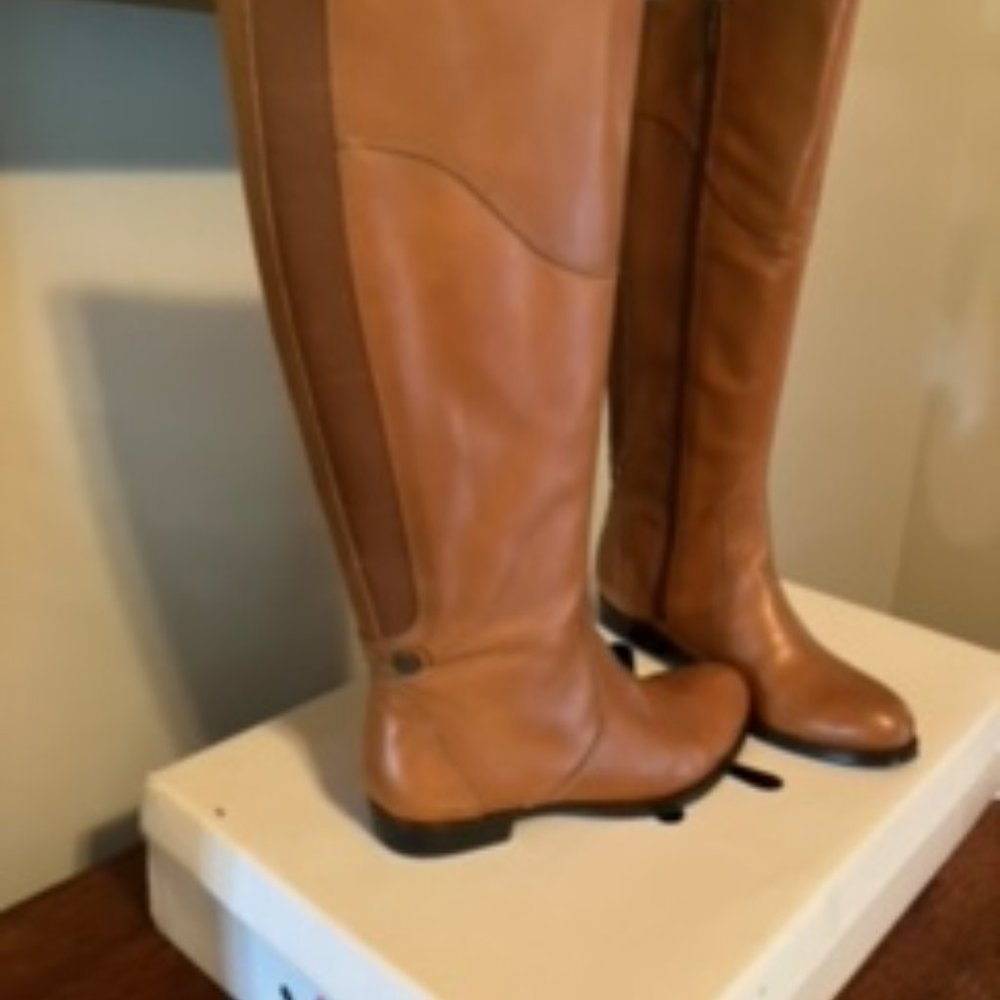Isaac Mizrahl Leather Boots 6.5M Cognac